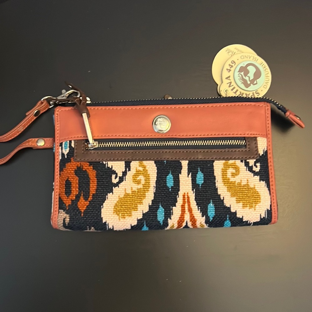 Spartina 449 Color Block Wallet | Linen & Leather | Never Used